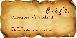 Cziegler Árpád névjegykártya